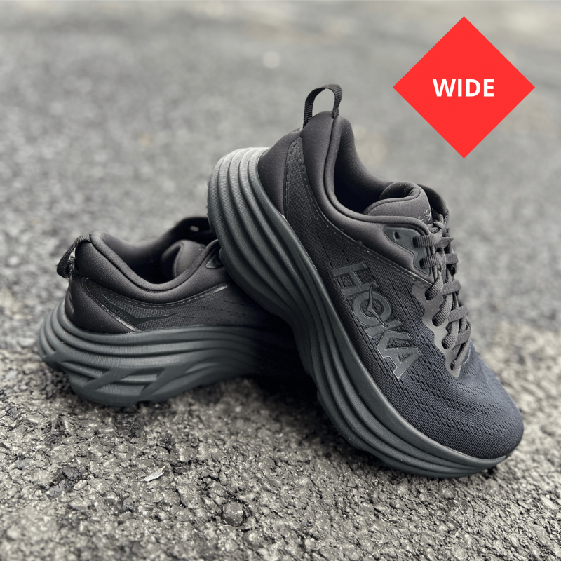 Hoka Bondi 8 wide dame/black/black