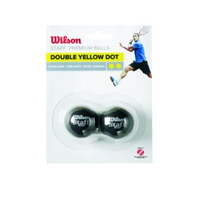 Wilson Staff Squash ball 2pk 2xGul prikk - Sort