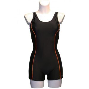 Lykke R Badedrakt med ben Sort med rødt