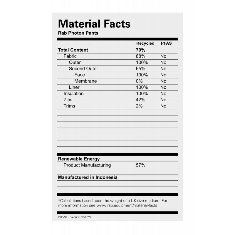 Rab Rab Photon Pants QIO-97 Opplevsport Melhus 10