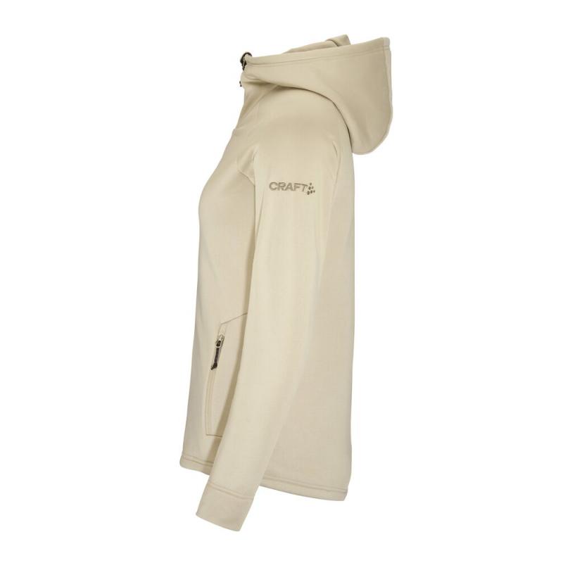 Craft Adv Explore Power Fleece Hettejakke Dame Beige - Bilde 3